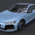 Audi Light Blue Sports Coupe With Modern Design Black Wheels And Stylish Front Headlights