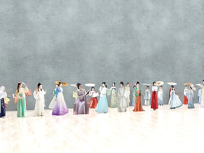 Characters Beauty Hanfu Characters 3d model