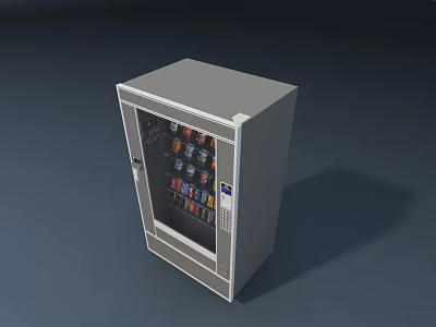 Stainless Steel Commercial Refrigerator Vending Machine With Transparent Door And Assorted Drinks 3d model