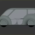 Modern bus minibus minivan driverless bus 3d model