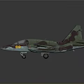 Detailed 3D Model of Camouflage Military Aircraft with Missile Launchers in Aerospace Design