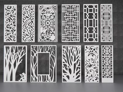Decorative Laser Cut Room Dividers With Intricate Patterns And Modern Designs 3d model
