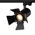 Modern Black Spotlight With Barn Doors For Home Illumination And Adjustable Design