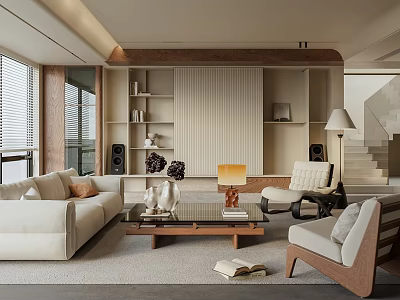 Middle Style Living Room 3d model