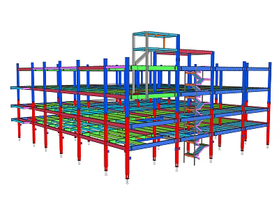 Industrial Equipment Metal Frame Multi Layer Storage Platform With Staircase Structure 3d model