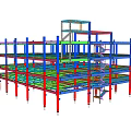 Industrial Equipment Metal Frame Multi Layer Storage Platform With Staircase Structure
