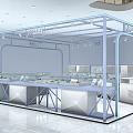 Bright Modern Jewelry Store Showcase Area With Glass Display Cases And Illuminated Jewelry