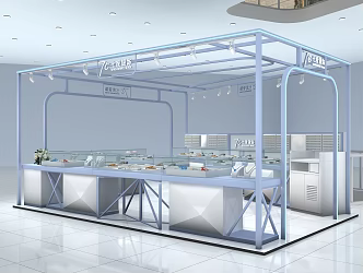 Modern Jewelry Store Jewelry Showroom Jewelry Cabinet 3d model