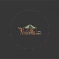 Colorful Outdoor Market Stalls With Red White Green Striped Canopies And Fresh Produce Tables