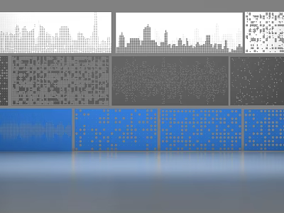 Modern background board booth technology background board 3d model