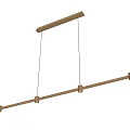 Modern Gold Linear Pendant Light With Sleek Metal Bar And Hanging Wires