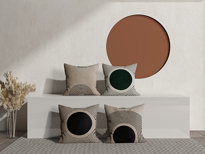 Modern pillow combination 3d model