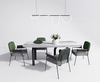 Modern Dining Table and Chair Combination Simple Dining Table and Chair Home Dining Table and Chair 3d model