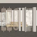 Modern Decorative Room Dividers With Bamboo Patterns For Stylish Interior Design 3d model