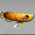 Colorful Artistic Fish With Vibrant Colors Large Eye Fins Tail And Dark Background Reflection
