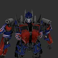 Red And Blue Mechanical Robot With Detailed Armor And Mechanical Components