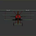 Vintage Biplane Model With Green Wings Yellow Tail Red Engine And Cross Details