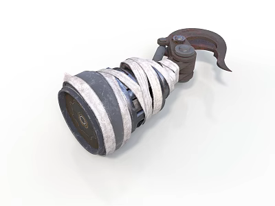 Industrial Metal Equipment With Tape Wrapped Cylindrical Body And Handle 3d model