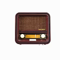Vintage Philips Radio With Dark Brown Case Mesh Front Panel And Two Knobs 3d model
