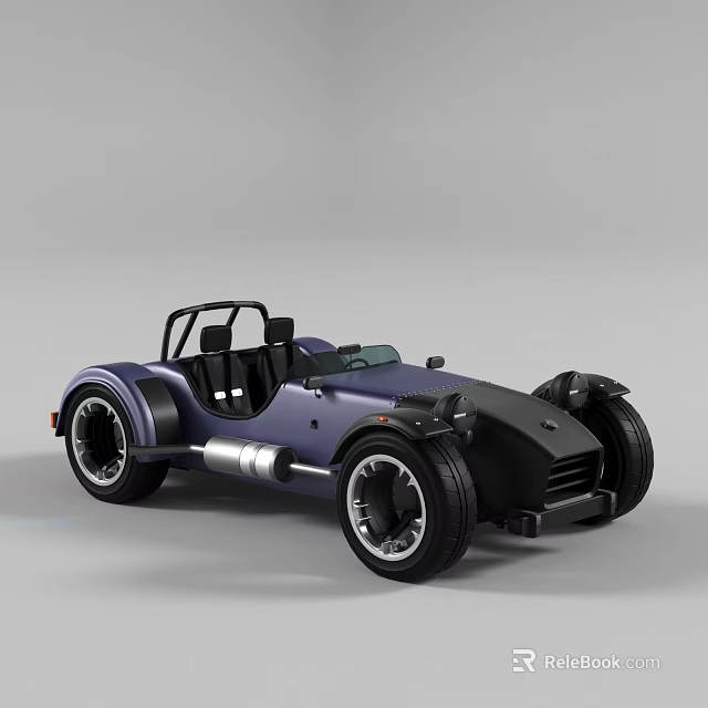Electric Toy Car Convertible Design With Modern Black Frame Large Wheels And Dark Blue Body 3d model 