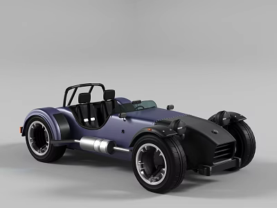 Electric Toy Car Convertible Design With Modern Black Frame Large Wheels And Dark Blue Body 3d model