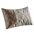 Two Tone Textured Velvet Throw Pillow With Satin Panel Design Detail