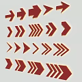 Traffic Signs With Red Directional Arrows In Various Styles For Road Navigation