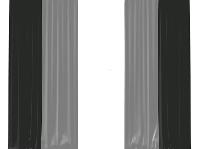 Black And Gray Curtains With Elegant Design For Modern Home Decor 3d model
