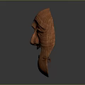 Wooden Smiling Face Mask With Traditional Design And Clear Wood Grain For Daily Life