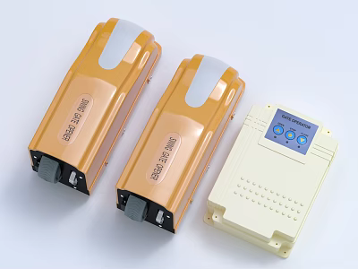 Industrial BMS 200 Equipment Modules and Control Unit with Display and Buttons 3d model