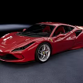Red Ferrari Sports Car With Sleek Aerodynamic Design And Shiny Alloy Wheels