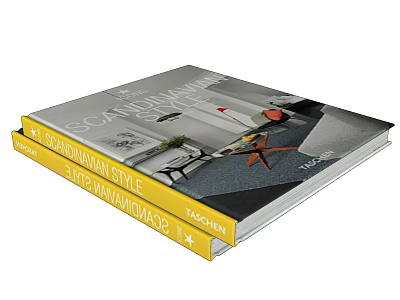 Scandinavian and Traditional Style Interior Design Books for Home Decor Guide 3d model