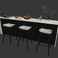 Modern Bar Chair Combination Bar Counter 3d model