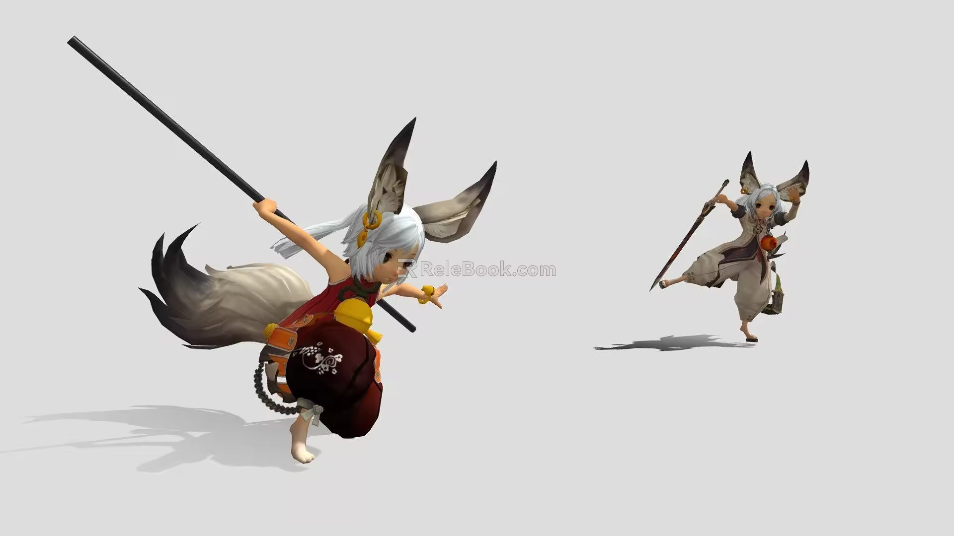 Modern Game Character Sword Soul Kung Fu Sword Stick Animation 3d model
