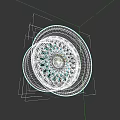 Car Wheel Rim with Modern Silver Alloy Spoke Design and Black Center Accent