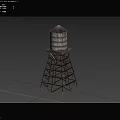 Industrial Factory Elevated Water Tower With Metal Frame And Cylindrical Tank