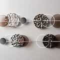 Modern Circular Wall Decor With Metallic Textured Elements And Geometric Design 3d model