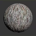 Wooden And Stone Textured Sphere With Colorful Patterns And Detailed Surface