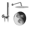 Modern Bathroom Fixture Set With Chrome Showerhead Handheld Shower And Control Panel 3d model