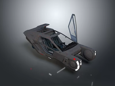 Futuristic Concept Car With Open Doors Dark Exterior And Modern Interior Design 3d model
