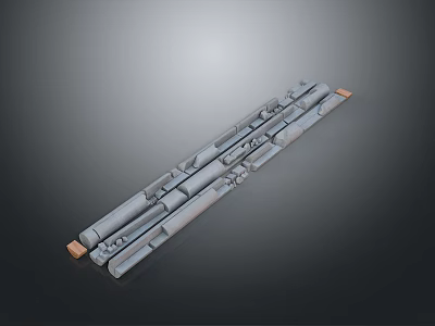 Wood And Stone Decorative Strips With Multiple Pieces And Natural Texture Design 3d model
