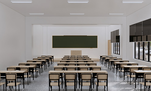 Modern Classroom School Classroom 3d model