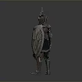 A Man in Horned Helmet and Metallic Armor Holding Long Sword and Shield