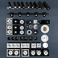 Modern Downlights And Spotlights Collection With Various Black White Designs And Styles