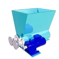 Durable Industrial Conveying Equipment With Blue Hopper Blue Motor And Silver Components