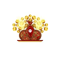 Traditional Chinese Red Bag Photo Spot With Fu Character And Gold Ingots