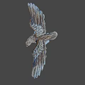 Other Detailed Eagle Sculpture With Spread Wings Green Eyes And Rock Base