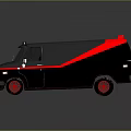 Custom Black Van With Red Roof Strip Red Rims Roof Lights And Front Grille