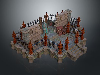 Catacombs graveyard cartoon graveyard cartoon graveyard cartoon graveyard 3d model