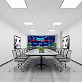 Command and Dispatcher Room of Modern Command Center 3d model